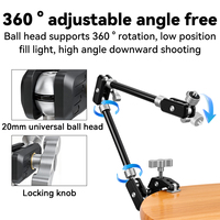 Kit de fixation Magic Arm de 22 pouces, support de caméra de bureau suspendu, bras articulé à friction long pour téléphone, caméra d'action, microphone