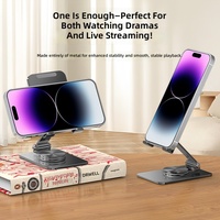 Support de téléphone portable pliable rotatif à 360 degrés en acier carbone, mini support portable pour bureau et voyage en avion