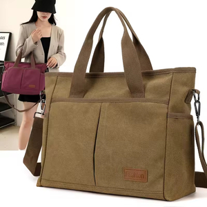 Customized New Fashion Solid Color <b>Canvas</b> Women's <b>Bag</b> Leisure <b>Large</b> Capacity Crossbody Shoulder <b>Bag</b> Versatile Tote <b>Bag</b> - Product Image 4