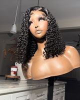 Pelucas de Cabello Humano Virgen Vietnamita al por Mayor, Estilo Bob Liso con Doble Trama Sin Pegamento, Cabello Birmano Rizado, Pelucas Frontales de Encaje Completo HD