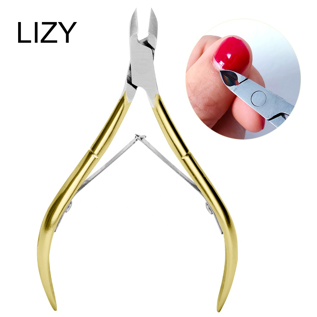 Ножницы LIZY для кутикулы из нержавеющей стали для удаления омертвевшей кожи, триммер для ухода за ногтями, золотистый, черный и серебристый
