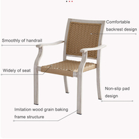 Ensemble de Table et chaise de Restaurant de jardin de bistrot moderne, ensemble de salle à manger de jardin en rotin de 4 et 6 places