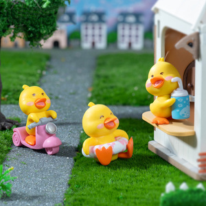 Mignonne figurine de canard miniature en PVC jaune, petite figurine de canard pour le jardinage et l'aménagement paysager, décorations DIY pour bureau et voiture - Product Image 4