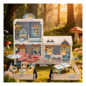 Casitas de Juguete Interactivas de Plástico con Muebles y Accesorios, Dormitorio, Cocina, Baño, Balcón, Juguete DIY, Regalo para Niños - Product Image 5