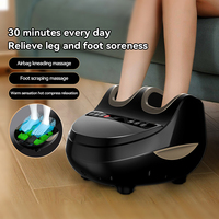 Appareil de massage électrique Shiatsu pour pieds et mollets avec chauffage, vibrations, pression d'air et rouleaux à billes