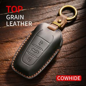 Étui à clés vintage adapté pour Dongfeng <span class=keywords><strong>Peugeot</strong></span> 5008, étui à clés en cuir véritable avec boucle - Product Image 1
