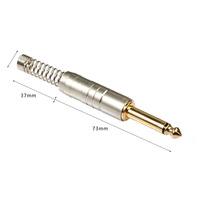 Câble audio pour guitare mono avec fiche plaquée or en alliage de zinc épaissi, pour soudure DIY, 6,35 mm, pour approvisionnement transfrontalier