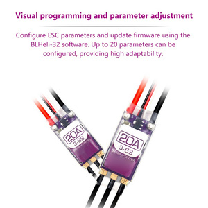 Controlador de velocidad sin escobillas Blheli-32 de 20A 30A 40A 50A ESC 3-6s para aeronaves RC, multicópteros y coches RC - Product Image 6