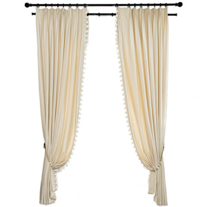Rideaux de fenêtre de salon en velours <span class=keywords><strong>Beige</strong></span>, rideaux <span class=keywords><strong>et</strong></span> rideaux occultants thermiques unis de couleur crème blanche, vente en gros - Product Image 6