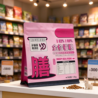 Sacs d'emballage pour aliments pour animaux de compagnie en nylon PE imprimés sur mesure OEM avec fermeture robuste pour l'emballage de croquettes et biscuits pour chats et chiens