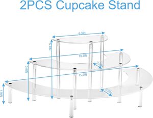 Exhibidores Acrílicos HENERA de 3 Niveles, Transparentes, Estilo Moderno, Fácil Montaje, para Cupcakes, Perfumes, <span class=keywords><strong>Amiibo</strong></span>, Figuras y Organización - Product Image 4