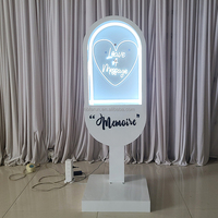 Cabine téléphonique audio pour livre d'or avec LED, support de livre d'or audio pour événements de mariage