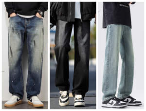 Diversi stili di pantaloni da uomo buoni materiali personalizzati a basso prezzo pantaloni larghi Jeans oversize in Denim - Product Image 4