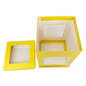 Hộp Giấy Bánh Vuông Cao Tầng Hình Vuông Ủng Hộ Đám Cưới Tùy Chỉnh 6 8 10 12 14 Inch Có Cửa Sổ Trong Suốt - Product Image 5