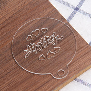 Groothandel Koffie Printer Acryl Doorzichtige Cappuccino Koffie Stencil Set <span class=keywords><strong>Latte</strong></span> <span class=keywords><strong>Art</strong></span> Stencils Voor Koffie Decoraties Schuim Sjablonen - Product Image 3