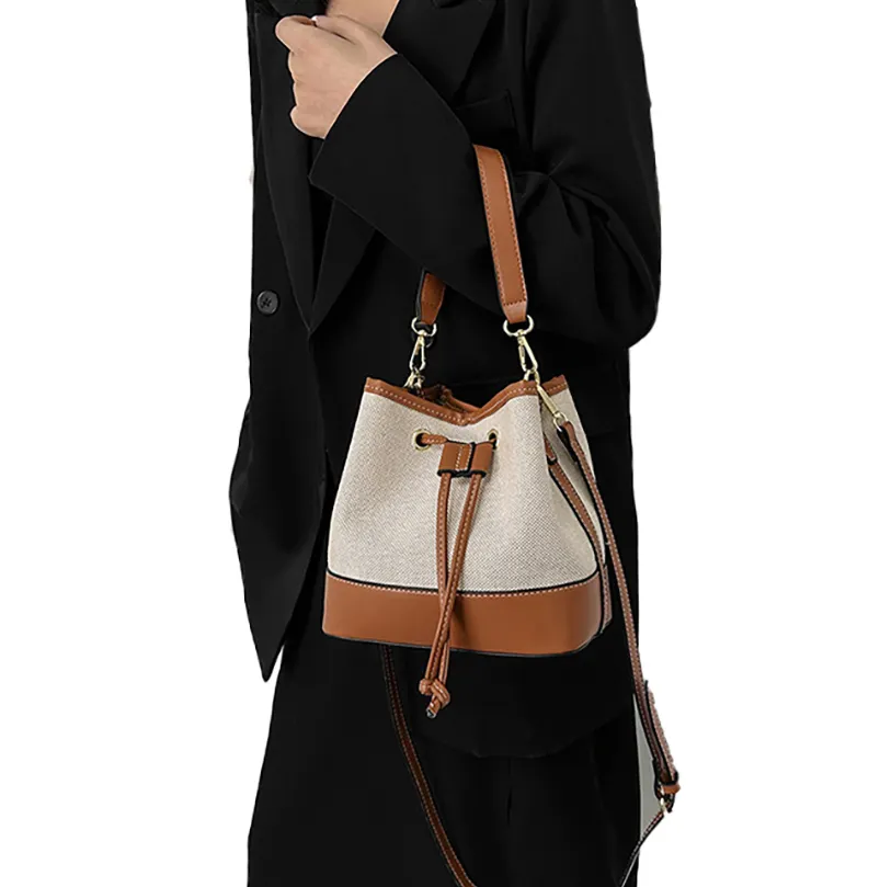 Fashion Female Handbag canvas hand bag Fashion Trend One Shoulder Crossbody Bag Canvas Bucket Bag