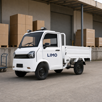 Camion électrique de fret à quatre roues de 1,6 m avec benne latérale rabattable, moteur 1500 W, cabine fermée avec porte