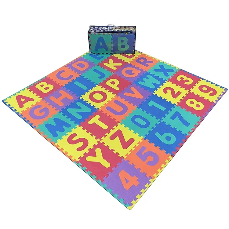 Tapis de jeu pour enfants, tapis de jeu pour bébé, lettres, dessin animé, mousse eva, puzzle