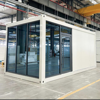 Bureau conteneur professionnel détachable avec mur en verre, bâtiment préfabriqué modulaire pour suite de gestion de chantier