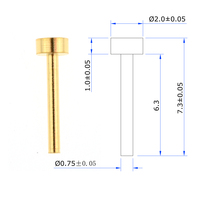 Broches de contact en laiton personnalisées, réceptacles de broches pour circuits imprimés, broches mâles et femelles en laiton plaqué or pour la soudure de cartes de circuits imprimés de capteurs