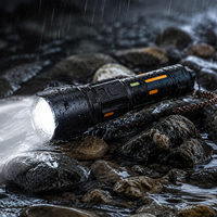 Lampes de poche promotionnelles, lampes de poche LED, lampe torche longue portée, batterie au lithium puissante, lampe de poche tactique rechargeable puissante