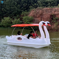 Vente directe d'usine, bateau à pédales cygne pour 4 personnes, bateaux à pédales électriques, bateau à pédales aquatique, bateau de plaisance, matériau en plastique PE