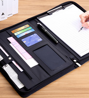 Carpeta de Presentación de Cuero A4 Personalizable, Multifuncional, Portadocumentos para Gerente de Ventas 4S con Logotipo Personalizado y Calculadora de Ventas