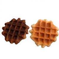 Paquete de 100 Piezas de Galletas de Resina de 25 mm con Diseño de Waffle, Miniatura para Casa de Muñecas, Adornos de Comida, Dulces, Galletas de Chocolate