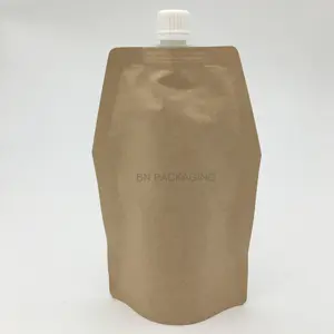 Liquid Soap Bag Eco Friendly Kraft Refill Spout Pouch Liquid Hand Soap Stand Up Bag