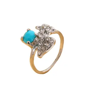 Sieraden Europese Prachtige Mooie Wind Turquoise Diamant Mode Persoonlijkheid Casual Dames Ring