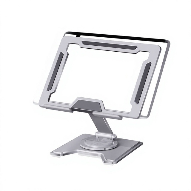 Custom Brand All-metal Hollow-out Folding-type Tablet Stand 360-degree Rotatable Adjustable Cooling Support for TV and Computer