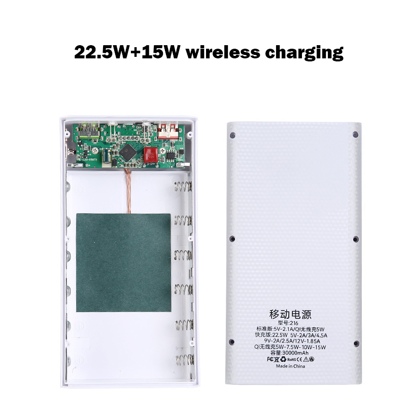 216 White Flash Charging 22,5 W + 15 W Chargement sans fil