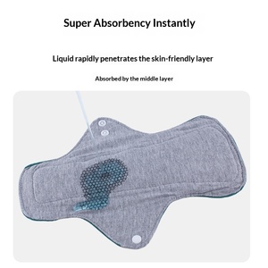 Serviettes hygiéniques <span class=keywords><strong>lavables</strong></span> et réutilisables en tissu de coton au graphène 25cm/28cm pour femmes, lot mixte, vente en gros - Product Image 3