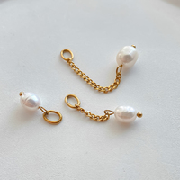 Pendentif goutte en perle d'eau douce baroque eManco, chaîne en acier inoxydable avec pendentif perle, vente en gros, bijoux superposés DIY