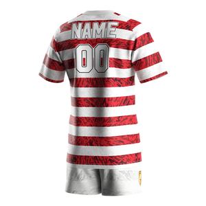 Vente flash - Maillot de rugby à col rond pour hommes, idéal pour la salle de sport et l'entraînement, avec logo personnalisé, t-shirts et shorts de sport pour hommes - Product Image 3