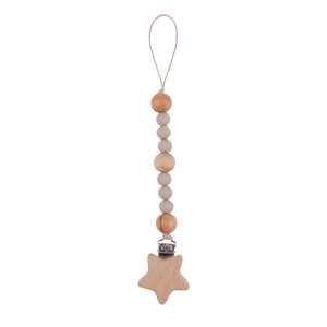 Venta al por mayor bebé chupete Clip cadena chupete titular Clip <span class=keywords><strong>madera</strong></span> haya <span class=keywords><strong>estrella</strong></span> lindo en forma de <span class=keywords><strong>mordedor</strong></span> - Product Image 1