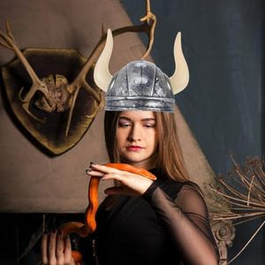 Garneck Creativity <span class=keywords><strong>Viking</strong></span>ヘルメットハットホーン大人用エコフレンドリーPPバイキングコスチュームヘルメットクラシックホーンデザインハロウィーン - Product Image 6