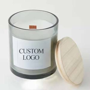 Evoduck Fabricant de contenants en verre transparents réutilisables de luxe de bonne qualité, bougies parfumées avec couvercle en bois pour les fêtes - Product Image 3