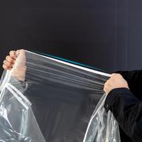Entièrement Transparent PEVA cintre cache-poussière imperméable manteau couverture de rangement pour chambre sol debout armoire salle de bain