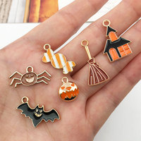 Colgante de Calabaza Fantasma de Halloween, Divertidas Cuentas de Metal de Aleación para Accesorios de Pelo DIY - Adorno para Pulseras, Collares y Pendientes