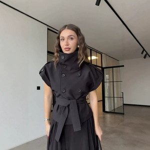 <span class=keywords><strong>Trench</strong></span> Coat Estivo Elegante da <span class=keywords><strong>Donna</strong></span> con Cintura, Maniche Corte, Trattamento Anti-Piega e Staccabile - Bestseller - Product Image 6