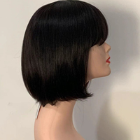 Perruque courte bob en cheveux humains Remy vierges à 100 %, ondulée, avec frange, sans colle, pour femmes noires, toutes couleurs, la plus vendue de l'usine