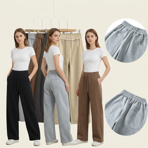 Women's Loose <b>Harem</b> Pants Knee Length Solid Color Cotton Casual Elastic Waist With Pockets Autumn Style - Product Image 3