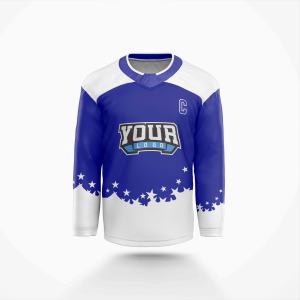 Maillot de hockey sur glace personnalisé avec broderie en twill et impression, maillot de hockey personnalisé - Product Image 1