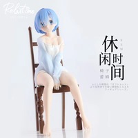 Chao-Plays Zero-Tolerance Isekai Life Rem PVC Anime-Figur & Stuhl-Pose Pyjama Desktop-Ornament für Erwachsene ab 14 Jahren