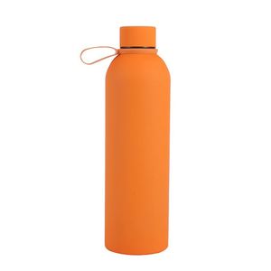 Stock Food Grade Hot Selling Travel <b>Small</b> Mouth Rubber Paint Stainless Steel Water <b>Bottle</b> Flask With Silicone Carry Handle - Product Image 4