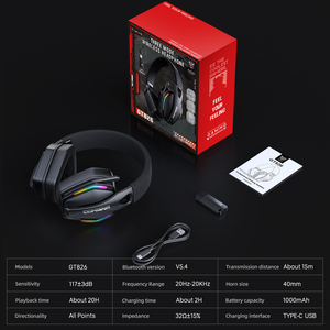Casque de jeu professionnel ONIKUMA GT826 RGB, stéréo trois modes, sans fil 2,4 GHz, casque de jeu mobile dynamique - Product Image 6