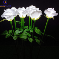 Lumières Solaires de Jardin Extérieur, LED Solaires en Forme de Fleurs avec Roses, Éclairage Solaire Étanche IP65 pour Jardin, Cour, Terrasse, Décoration