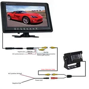 Truck Car Bus Lorry 1024X600 Built-in 2DIN 7 inch display tft lcd color car quad monitor display screen system