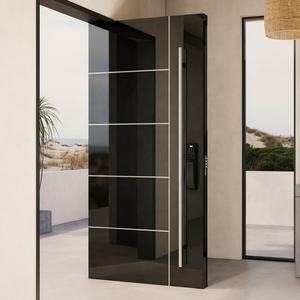 Puerta de Entrada Pivotante de Aleación de Aluminio Antirrobo Moderna BASEN para Uso en Villas y Hoteles - Product Image 1
